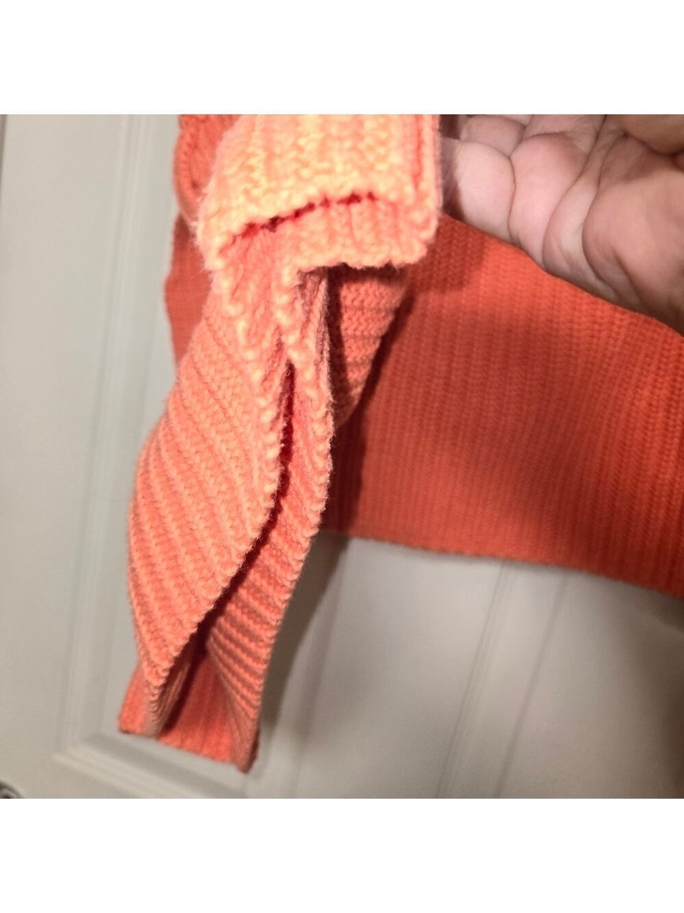 Free People Damsel Bell Sleeve Cropped Sweater Coral Small Boho - Picture 5 of 10